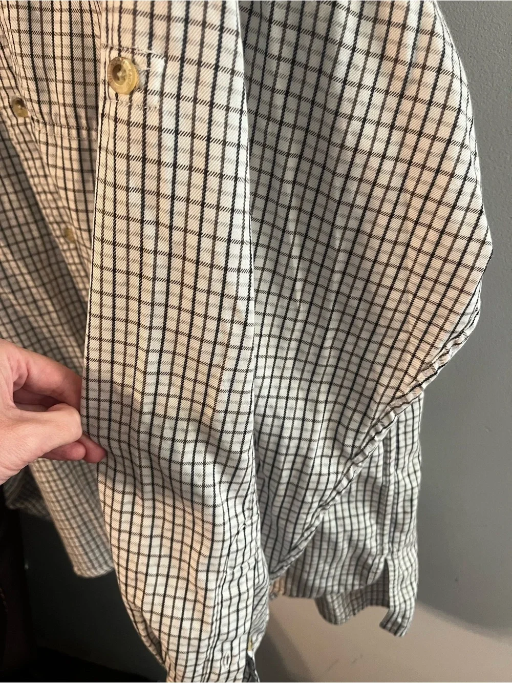 The North Face Men’s Black & White Checked Button-Down Shirt